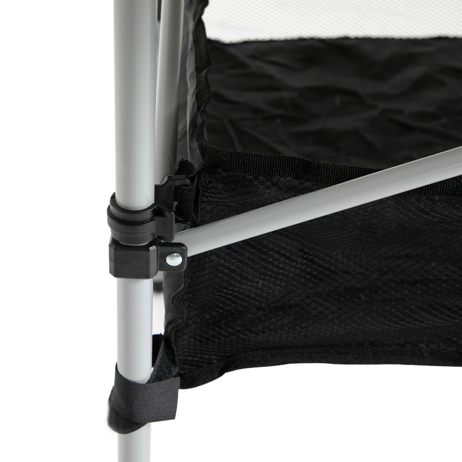 Mesa Dobrável de Campismo Mesa de Piquenique com Armazenamento e Bolsa de Transporte 70x70x69 cm Prata e Preto