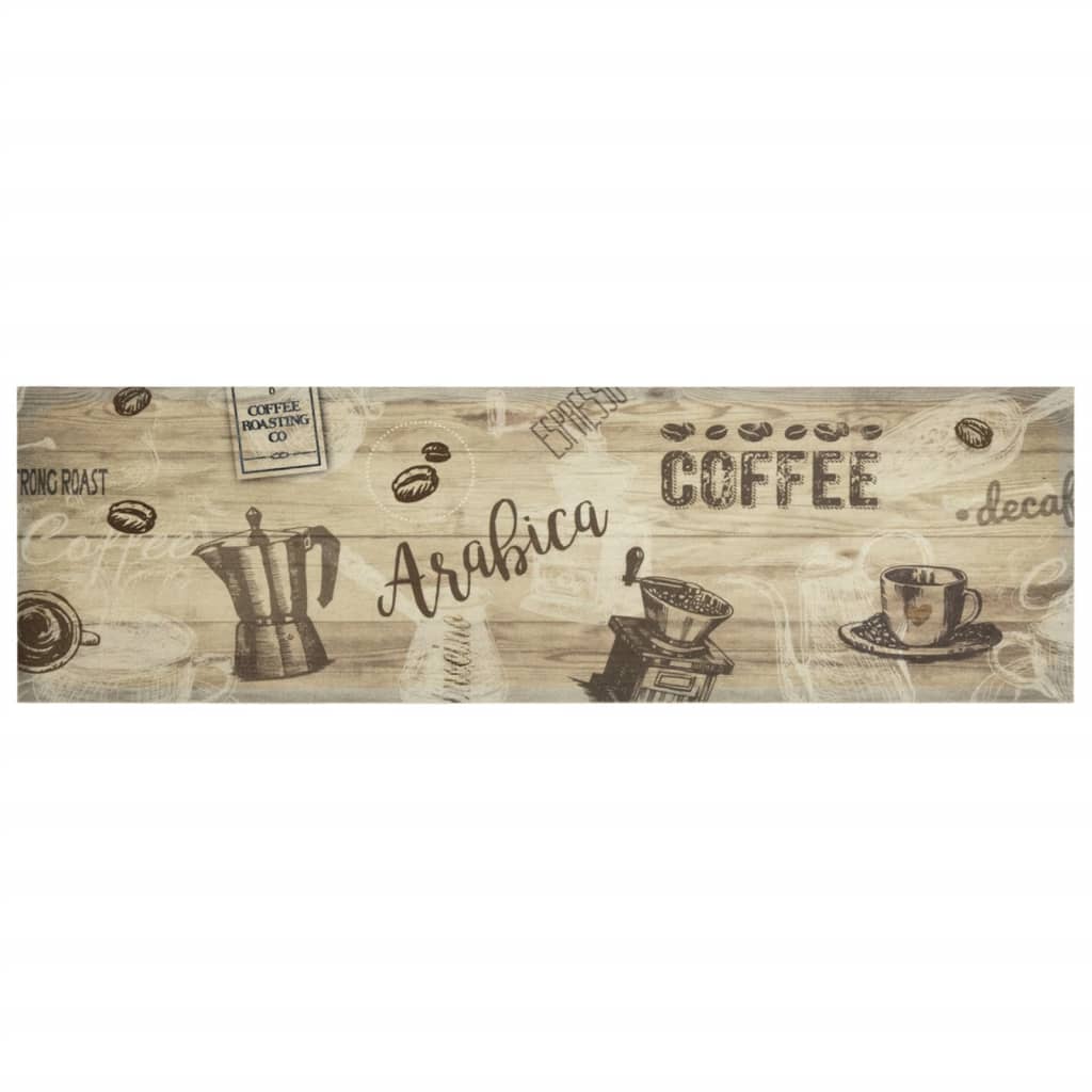 Tapete de cozinha lavável 45x150 cm veludo padrão café castanho