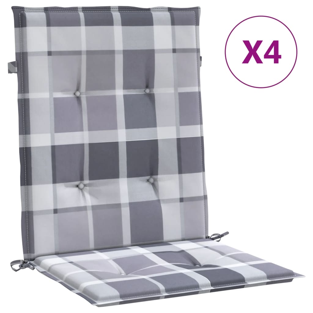 Almofadões lombares cadeiras jardim 4pcs oxford xadrez cinza