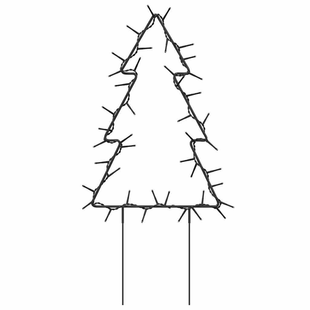 Decoração árvore de natal c/ luz e estacas 3 pcs 50 leds 30 cm