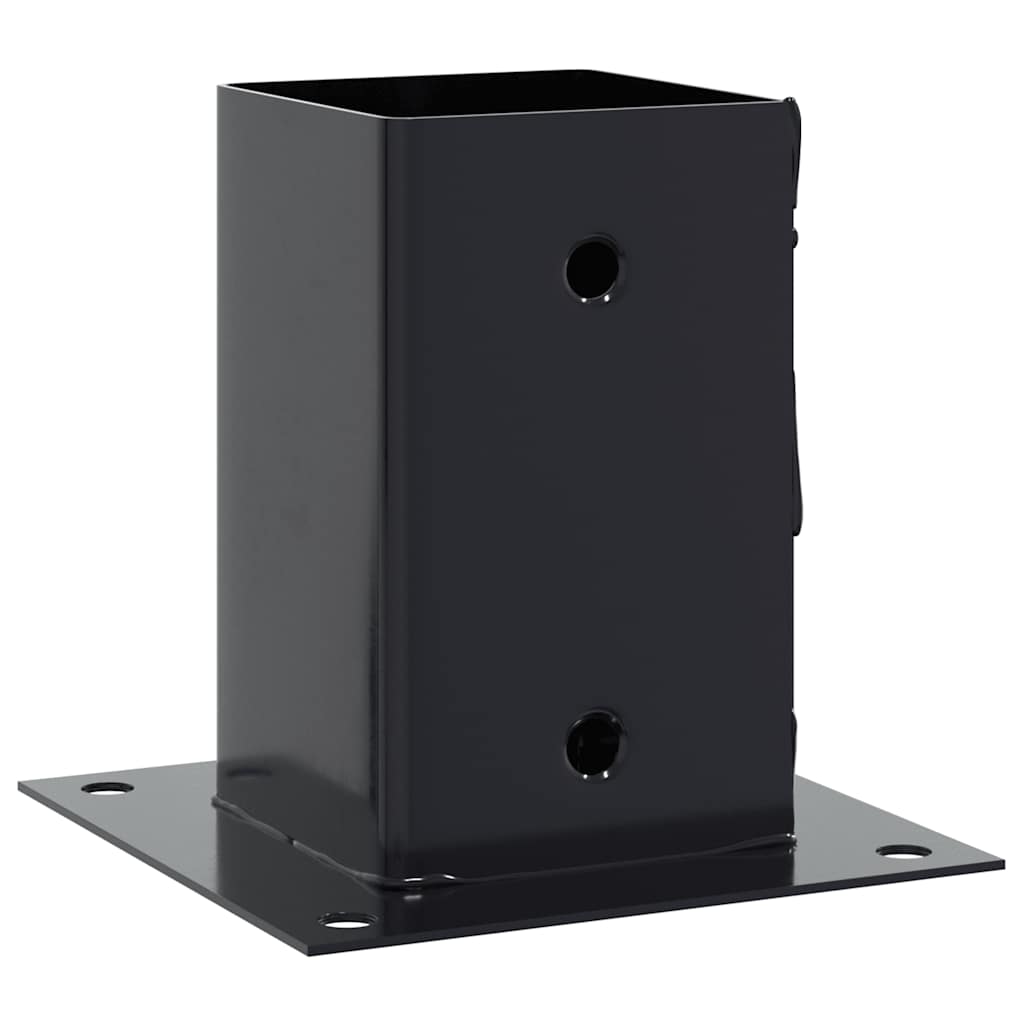 Bases de coluna quadradas 12 peças 91x91 mm aço revestido a pó