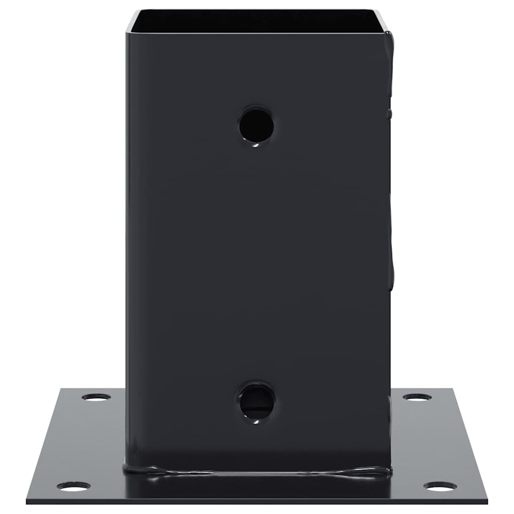 Bases de coluna quadradas 12 peças 91x91 mm aço revestido a pó