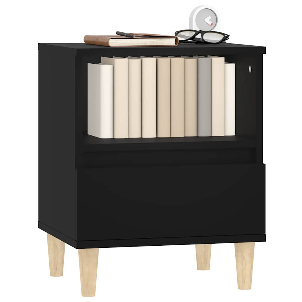 Mesa de cabeceira 40x35x50 cm preto