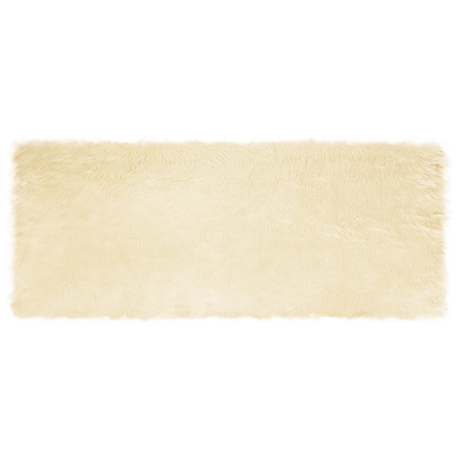Tapete de de ovelha sintética tafalla creme 80 x 200 cm