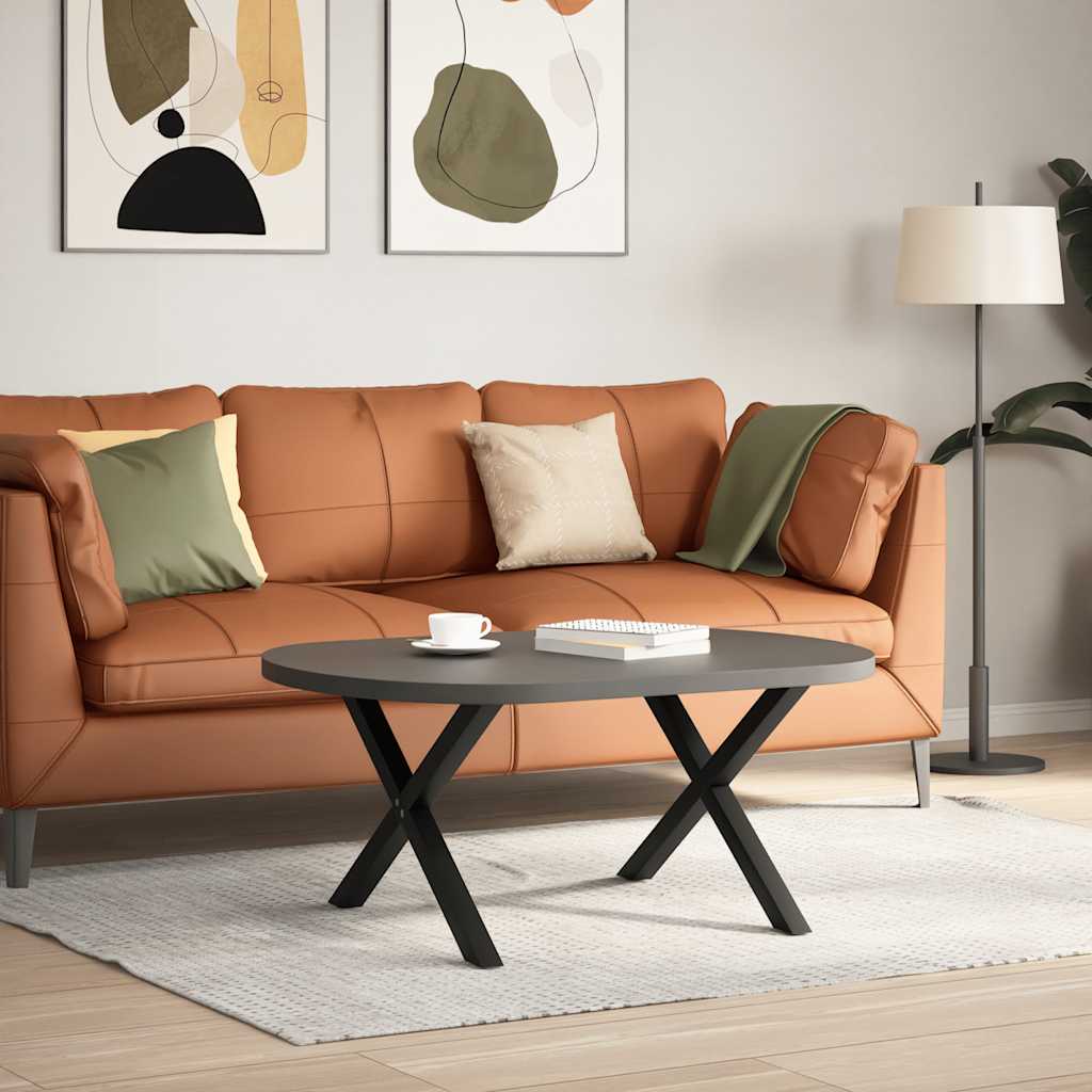 Pés para mesa de centro em formato de x, 2 peças, preto, 70x (42-43) cm, aço