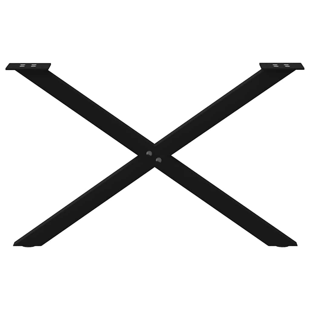 Pés para mesa de centro em formato de x, 2 peças, preto, 70x (42-43) cm, aço