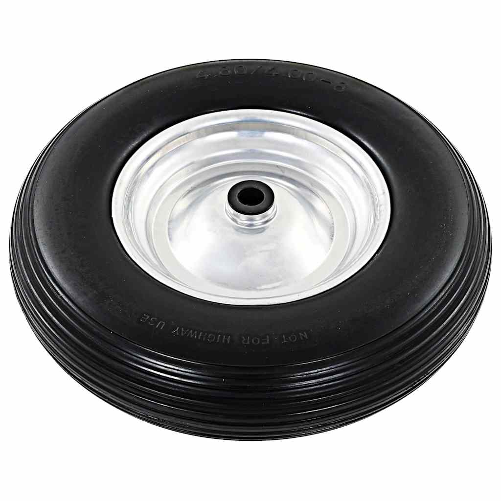 Rodas carrinho de mão c/ eixos 2 pcs pu sólido 4.00-8 390 mm