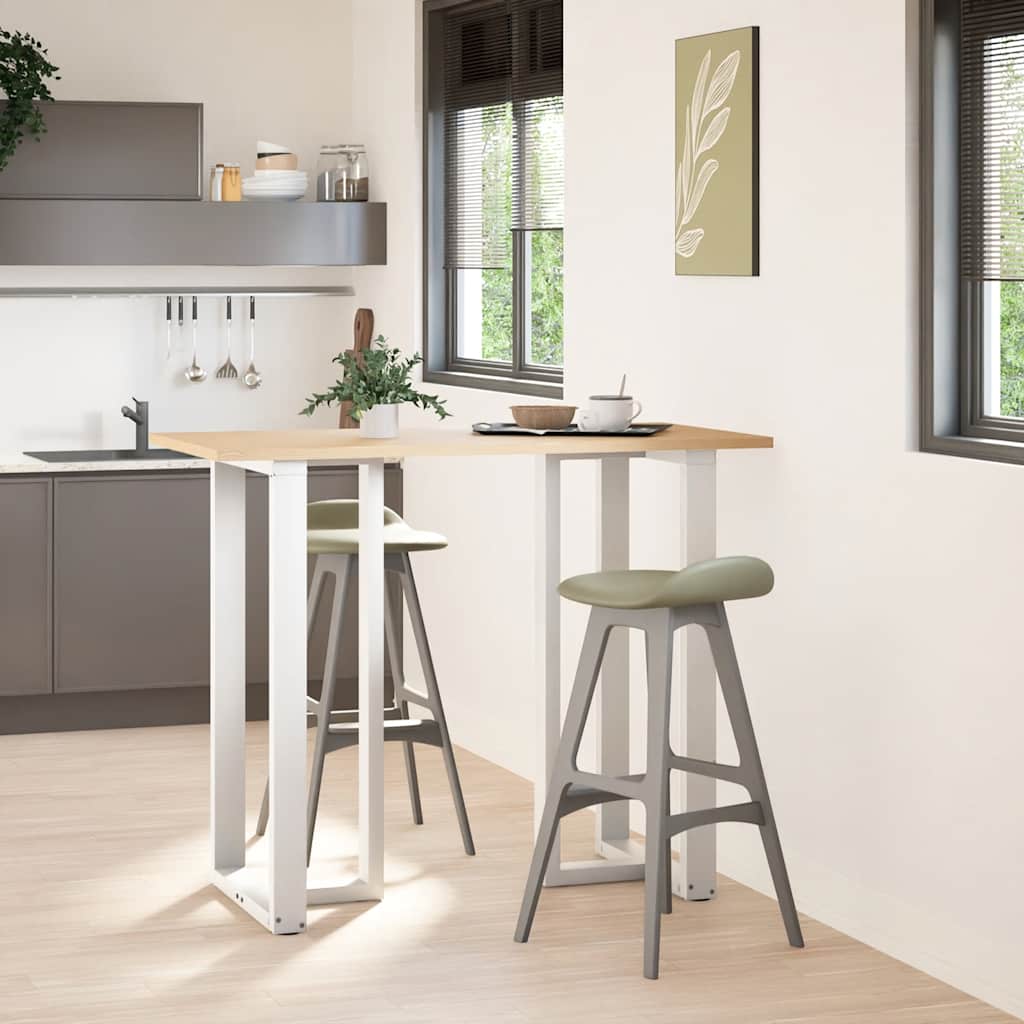 Pés de mesa de bar em forma de t, 2 peças, branco, 60x35x(110-111) cm, aço