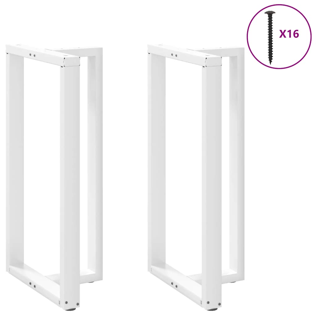 Pés de mesa de bar em forma de t, 2 peças, branco, 60x35x(110-111) cm, aço