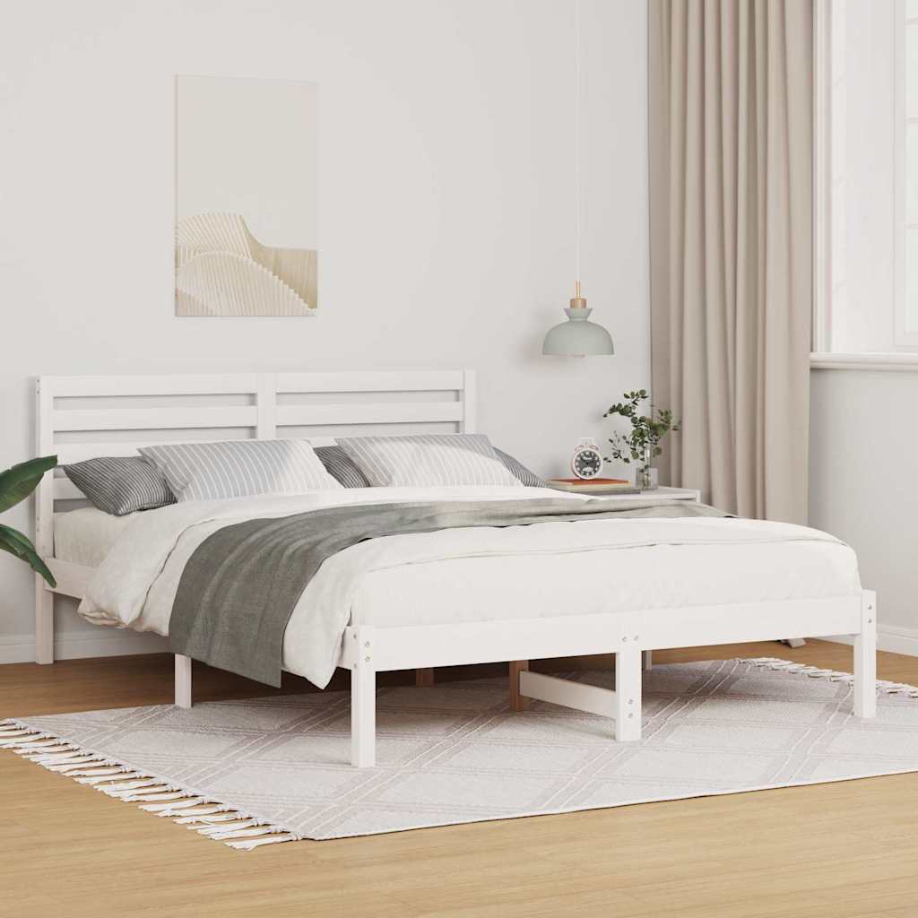 Estrutura da cama com cabeceira branco 120 x 200 cm