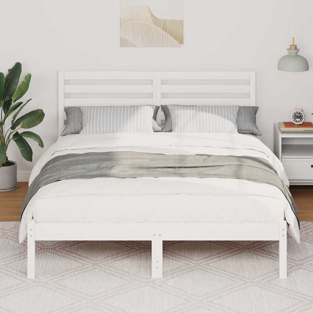 Estrutura da cama com cabeceira branco 120 x 200 cm