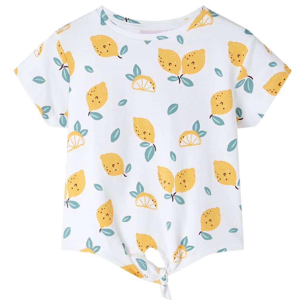 T-shirt infantil com cintura de atar cor cru 92