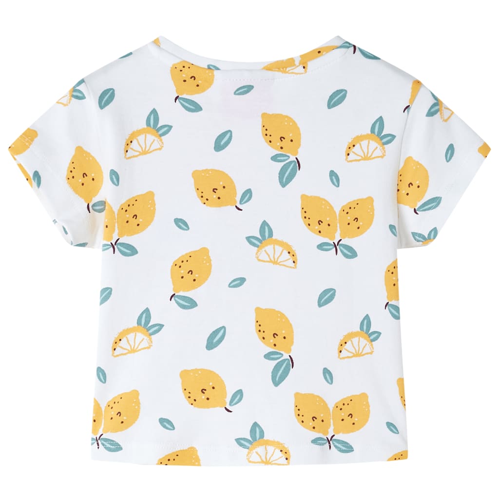 T-shirt infantil com cintura de atar cor cru 92