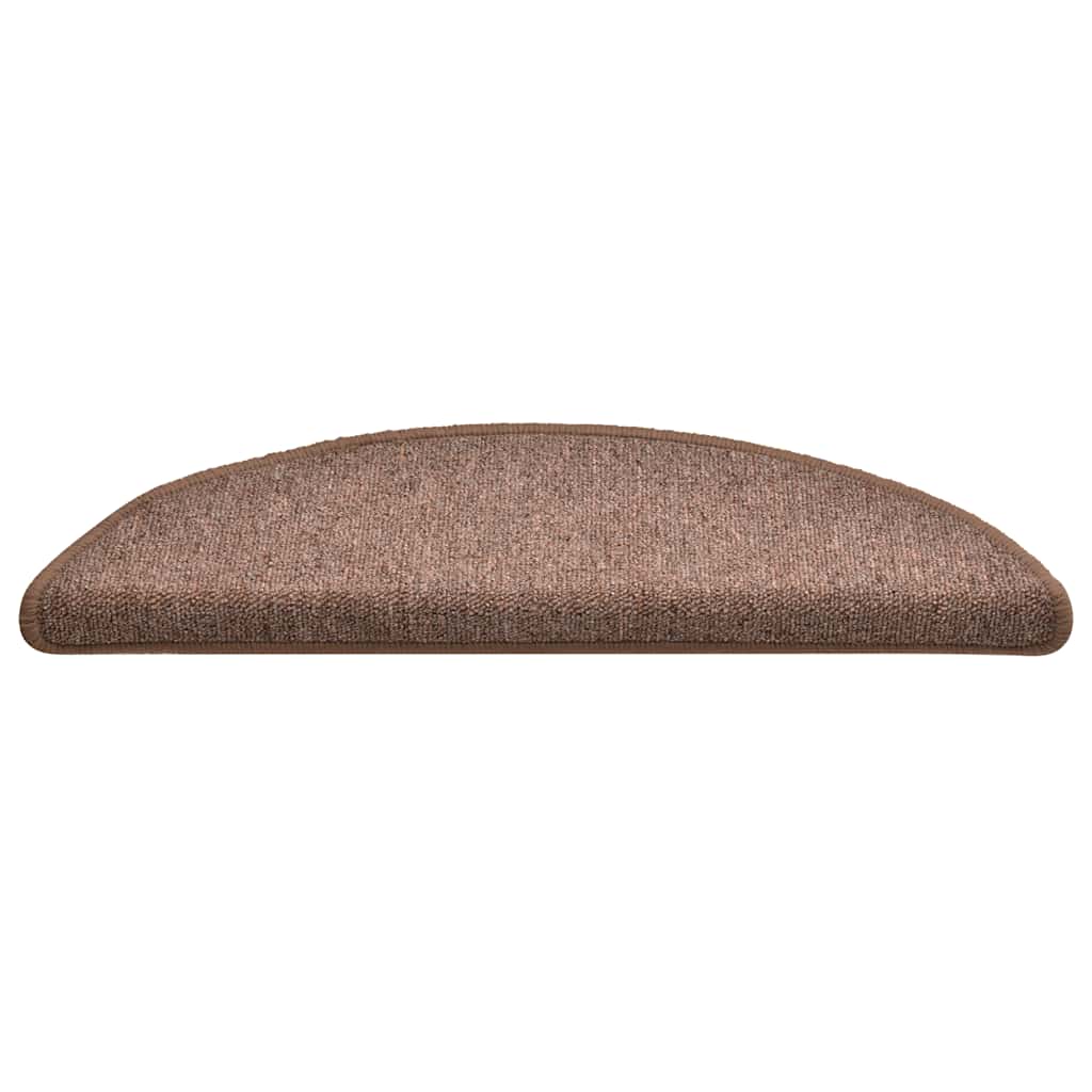 Tapetes de escada 30 peças 56x17x3 cm marrom semicircular