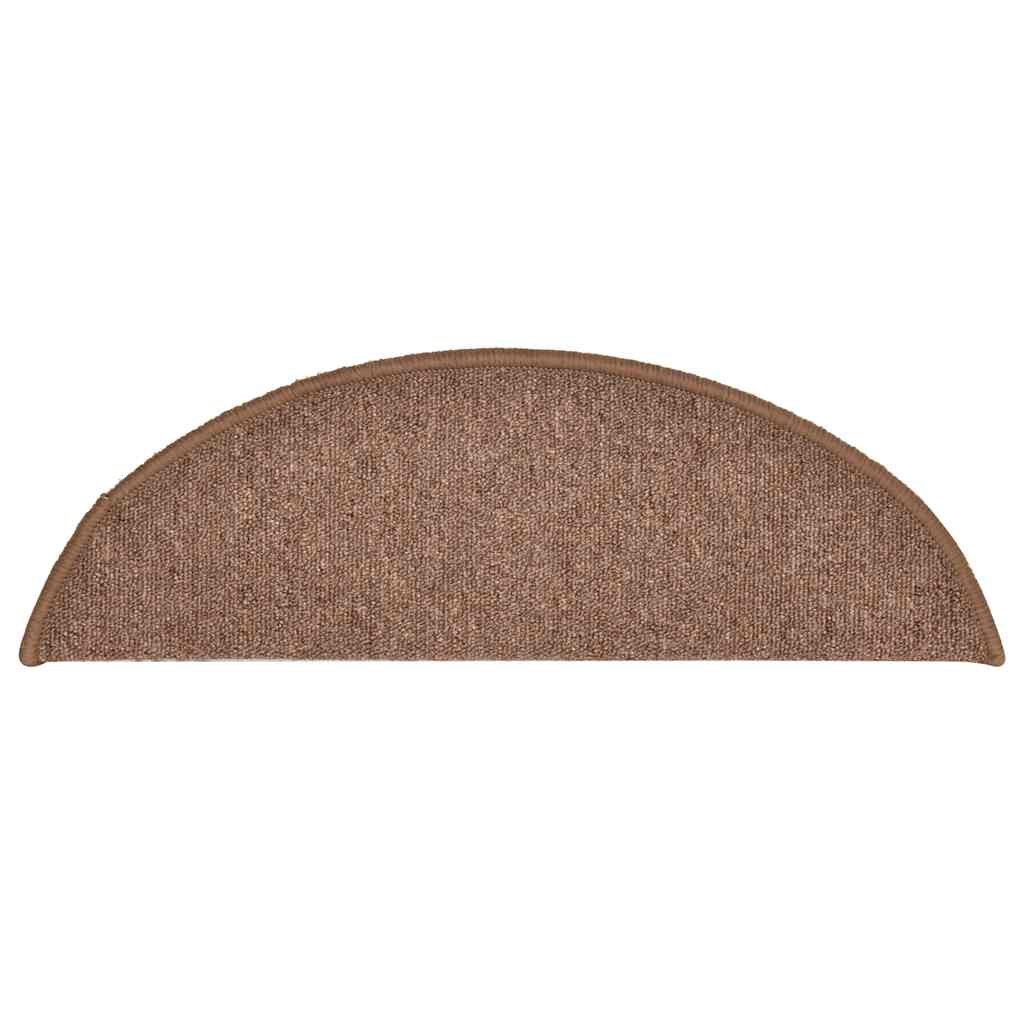 Tapetes de escada 30 peças 56x17x3 cm marrom semicircular