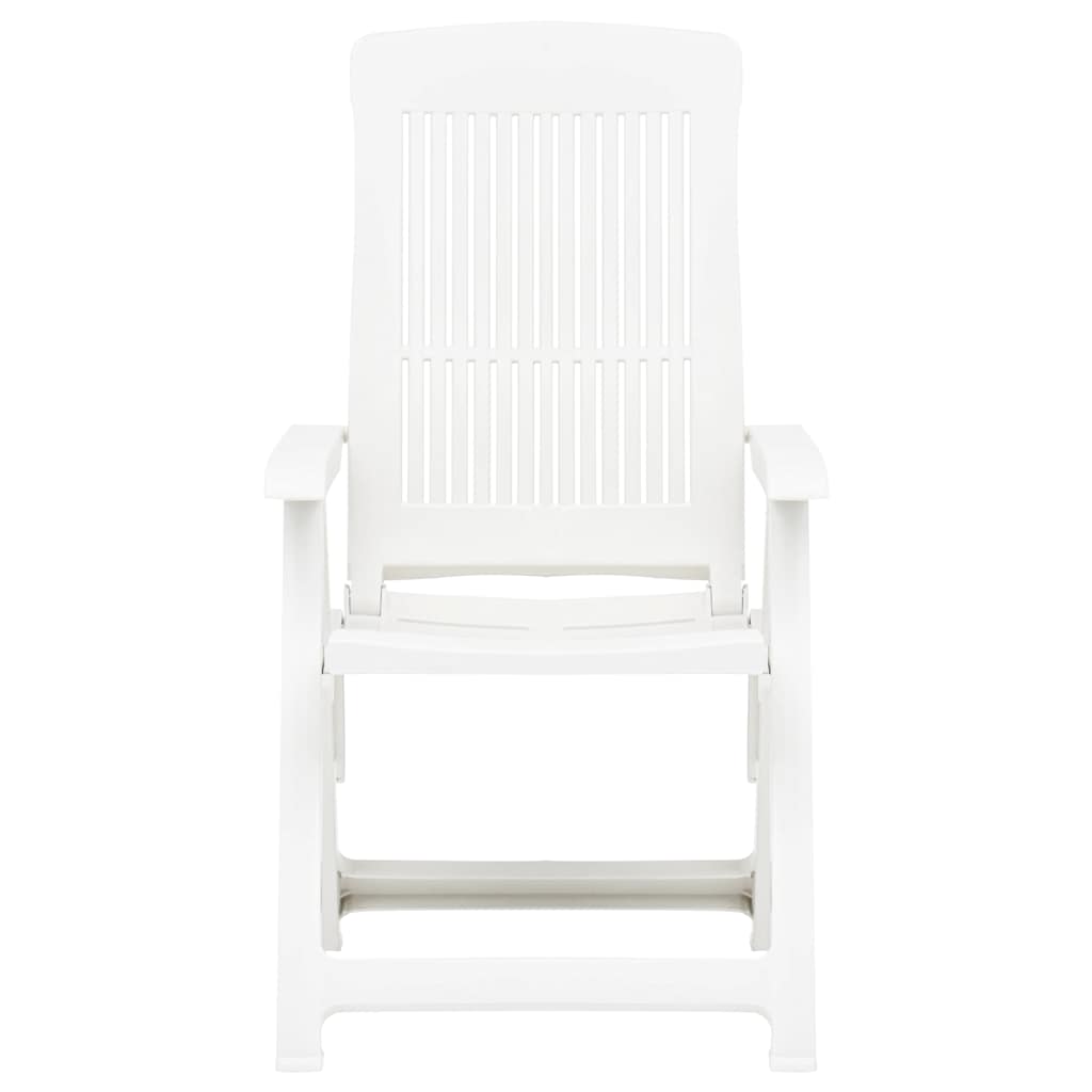 Cadeiras de jardim reclináveis 2 pcs plástico branco