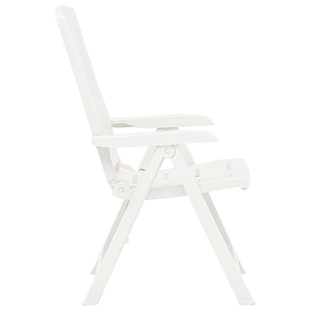 Cadeiras de jardim reclináveis 2 pcs plástico branco
