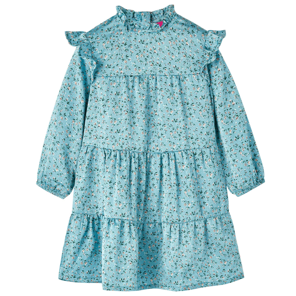 Vestido de manga comprida para criança azul 104