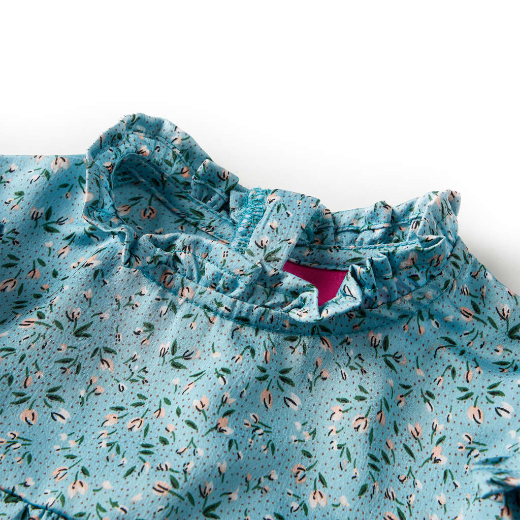 Vestido de manga comprida para criança azul 104