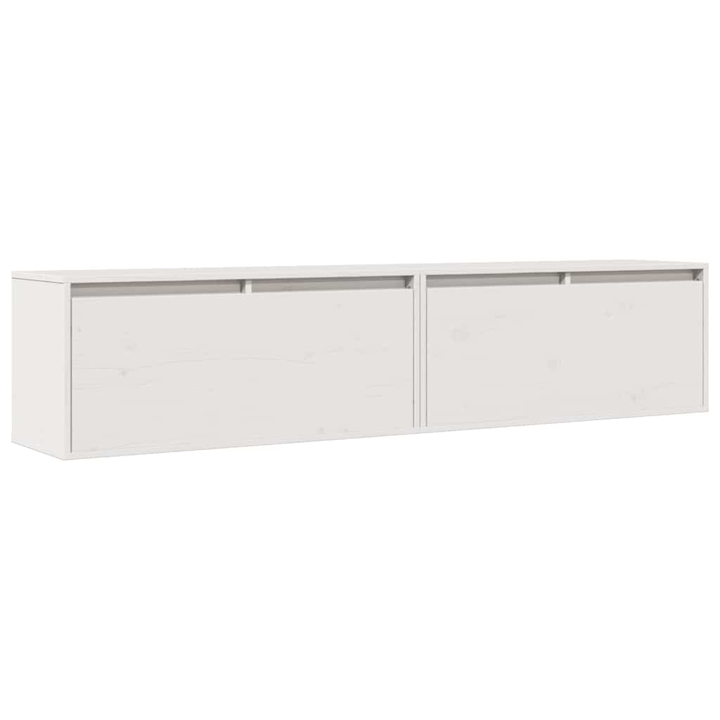 Armários de parede 2 pcs 80x30x35 cm pinho maciço branco