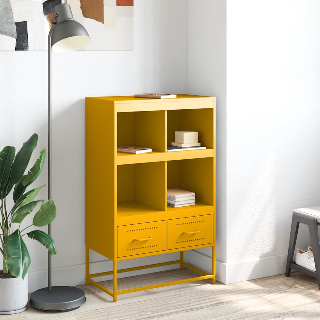 Móvel alto 68x39x111,5 cm aço amarelo mostarda