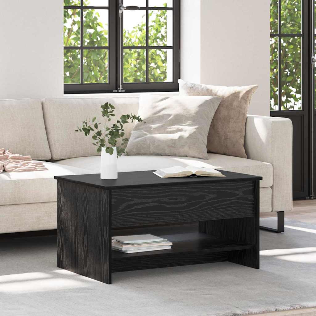 Mesa de centro carvalho preto 80 x 50,5 x 41,5 cm
