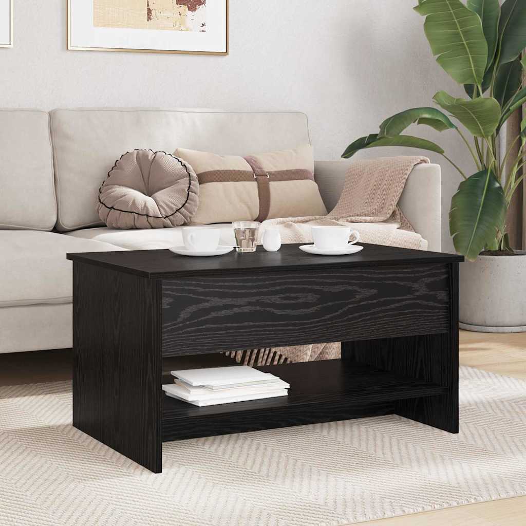 Mesa de centro carvalho preto 80 x 50,5 x 41,5 cm