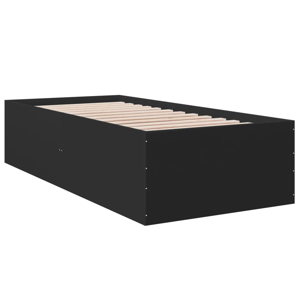 Estrutura de cama 90x190 cm derivados de madeira preto