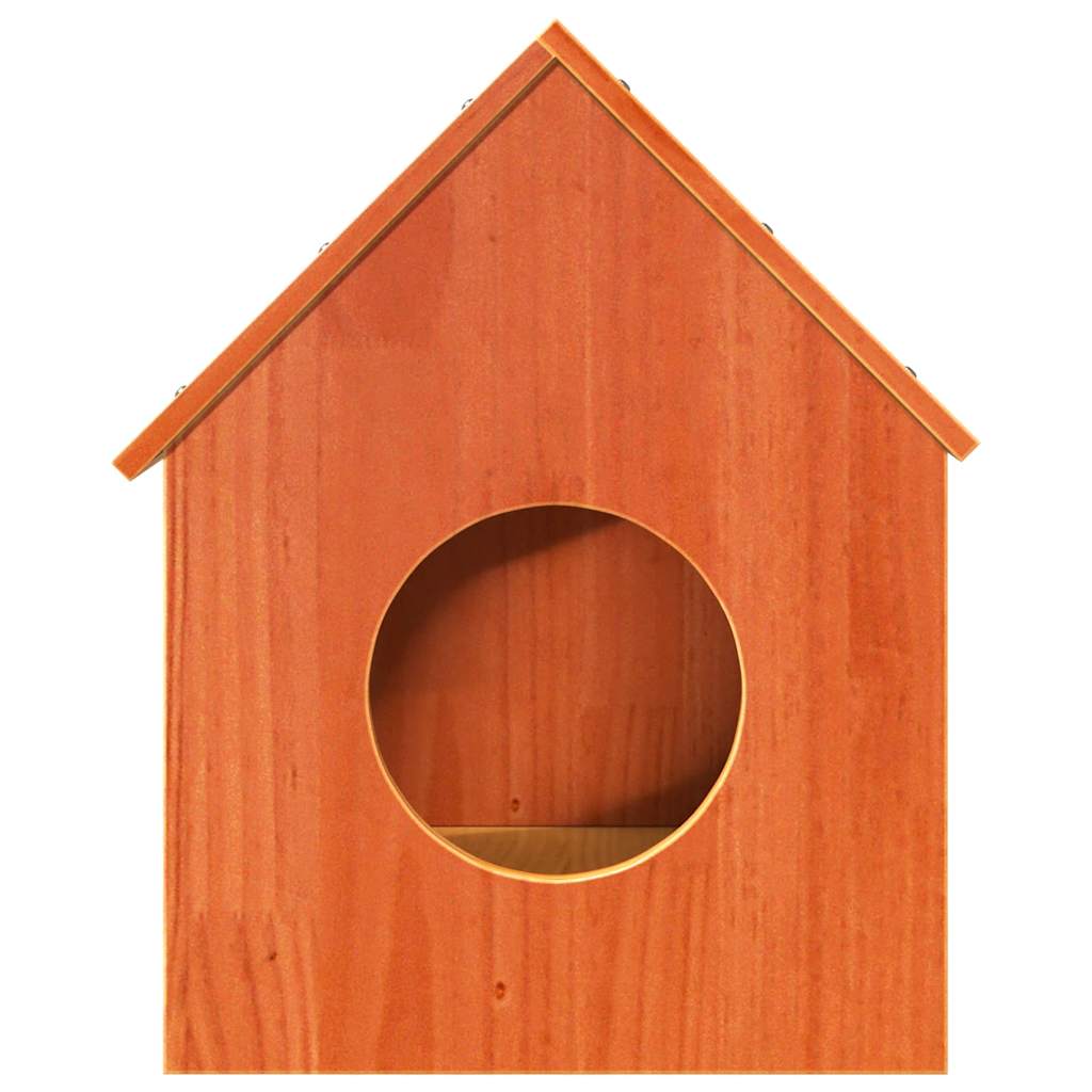 Casa do gato 41x50x50 cm madeira de pinho maciça castanho mel
