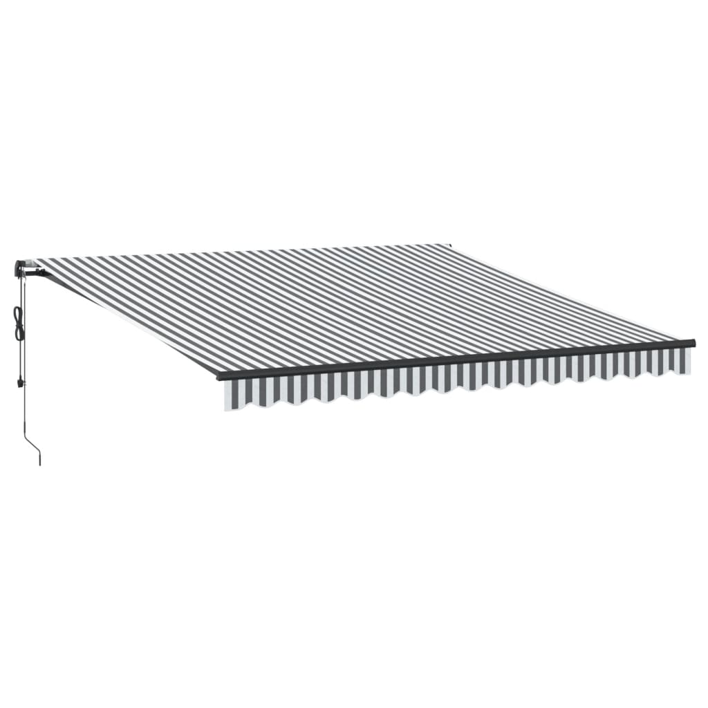 Toldo retrátil automático com leds 400x350 cm antracite/branco