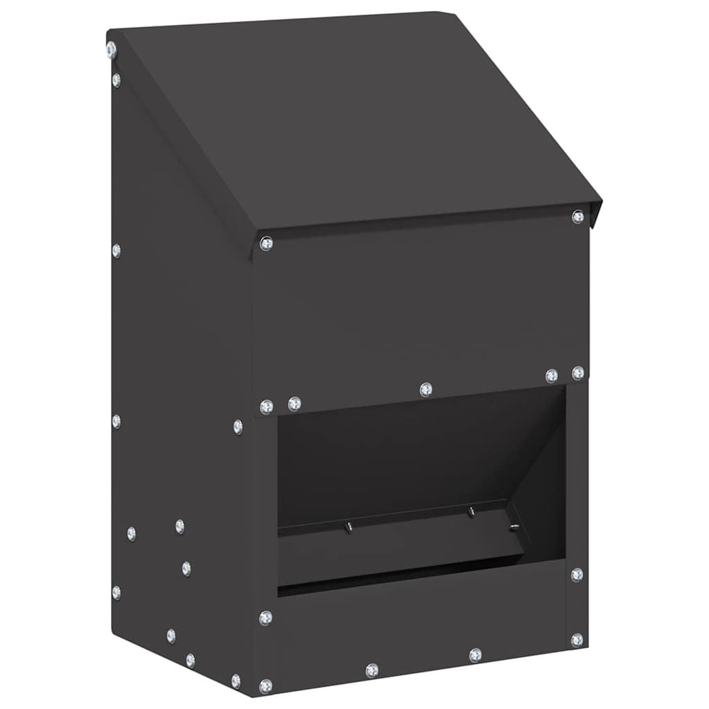 Comedouro para galinha preto 21 x 16 x 33 cm