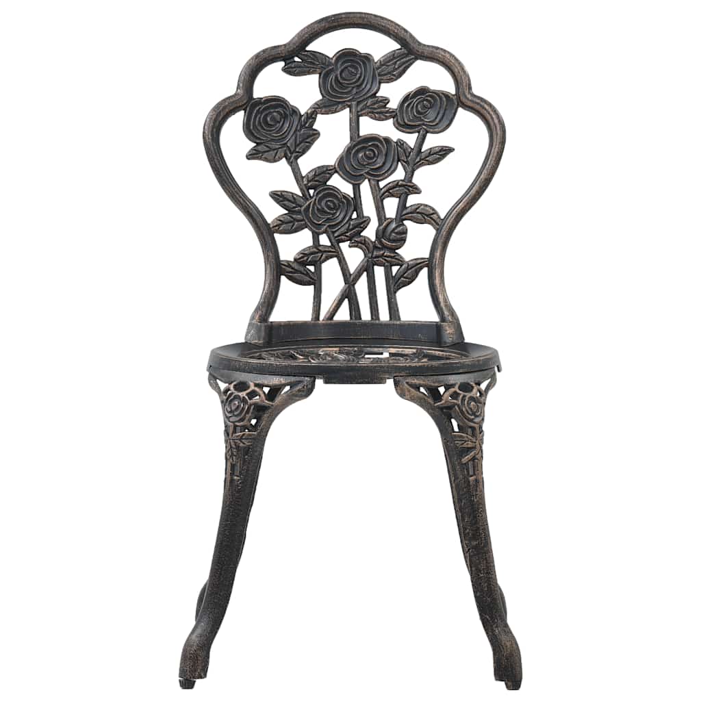 Cadeiras de bistrô 2 pcs alumínio fundido bronze