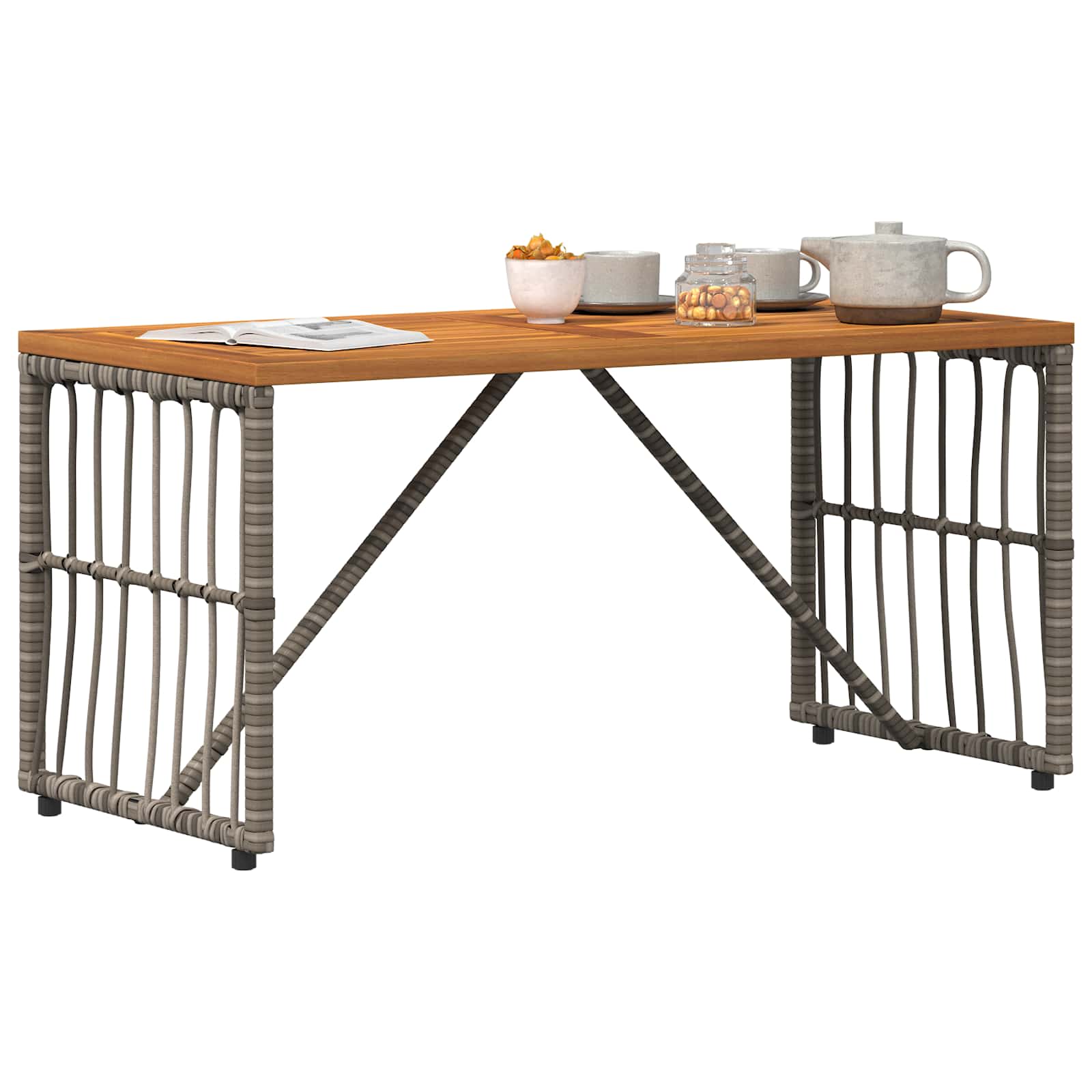 Mesa de exterior cinzento 80 x 40 x 40 cm
