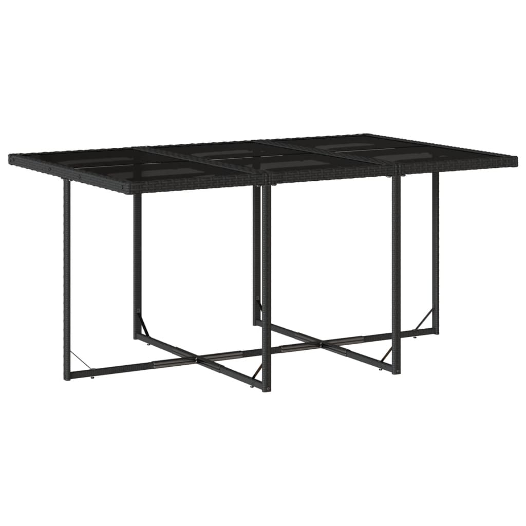 11 Pcs conjunto de jantar p/ jardim c/ almofadões vime PE preto
