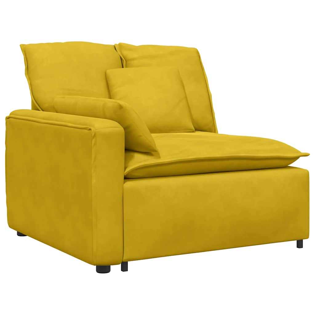 Sofá modular com almofadas amarelo