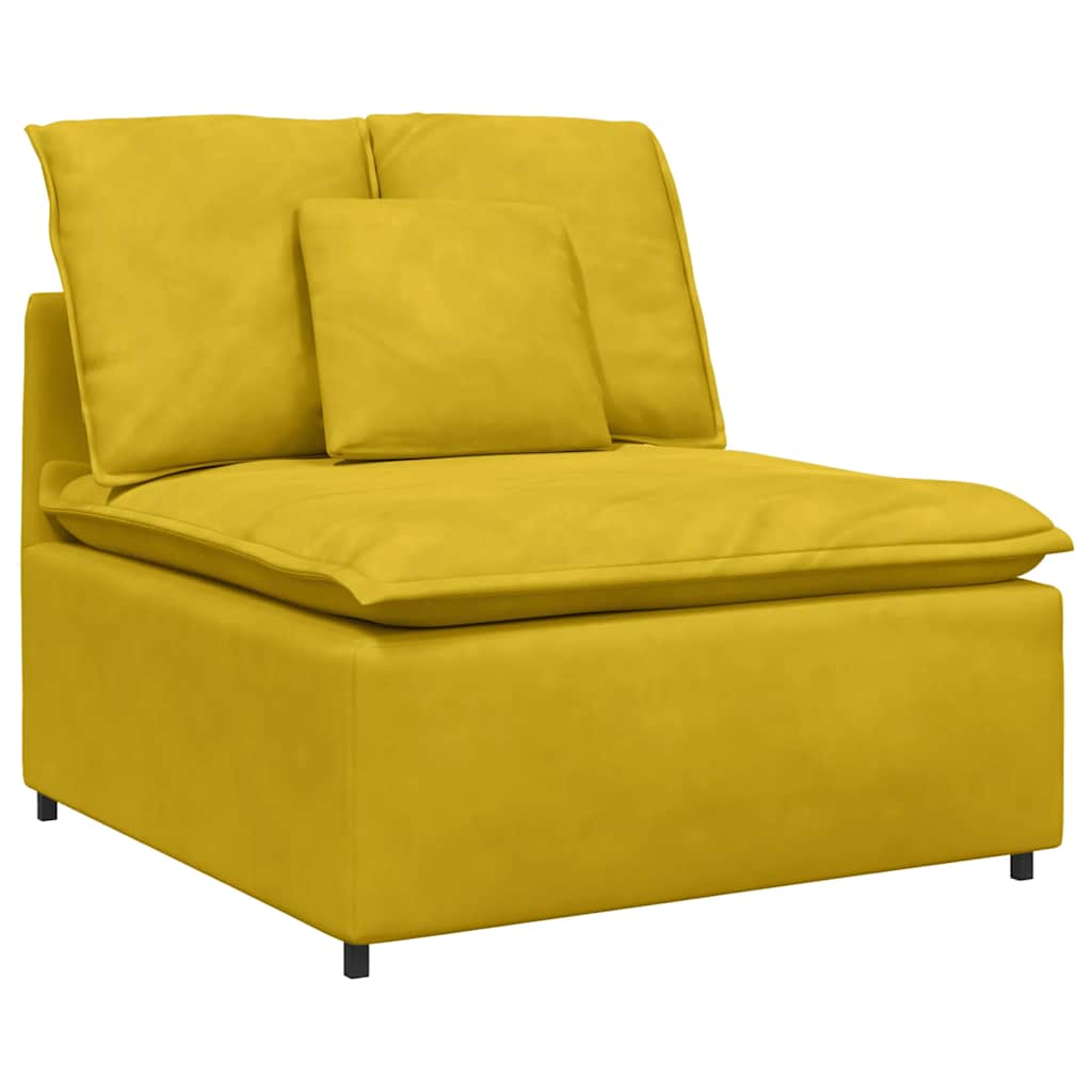Sofá modular com almofadas amarelo