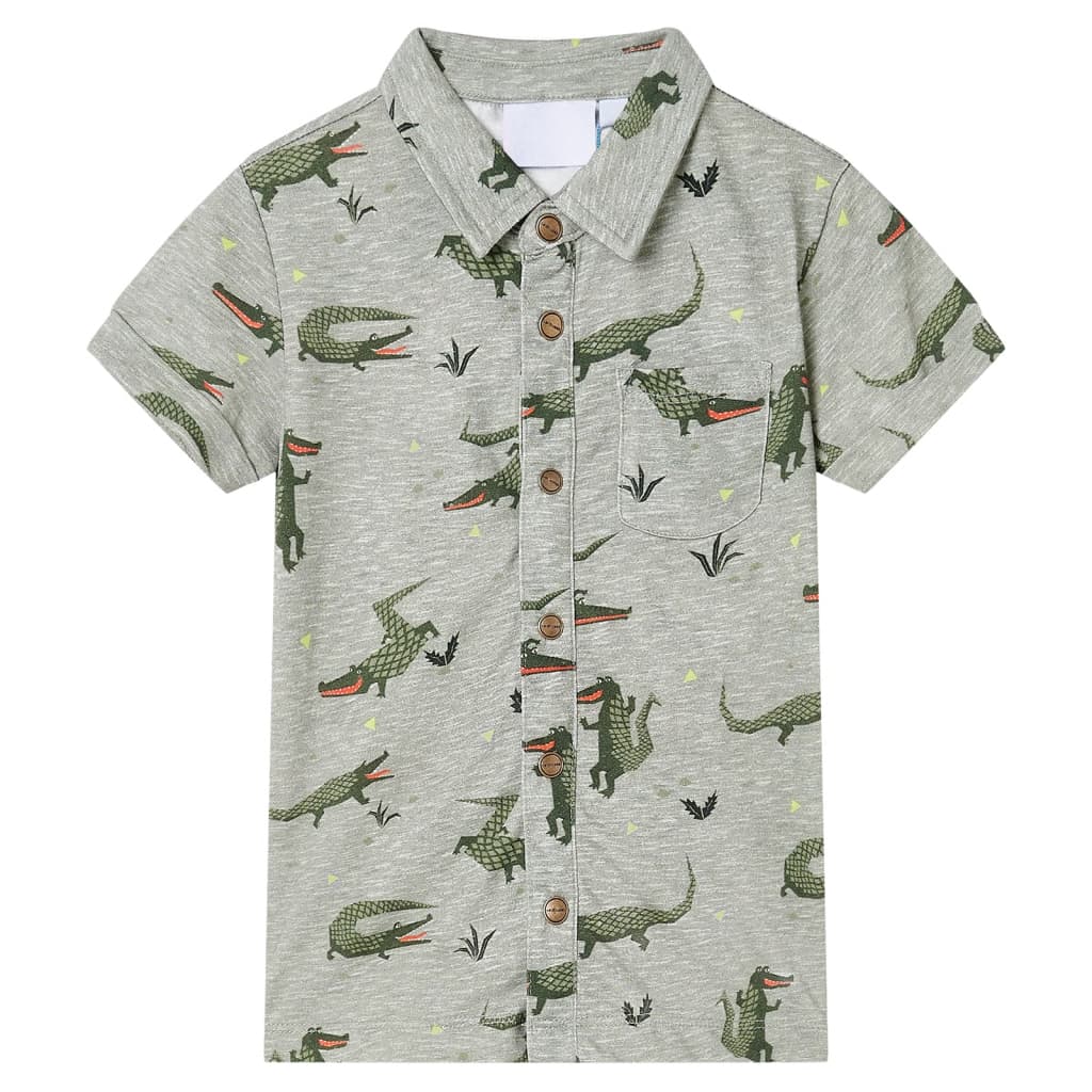 Camisa para criança cor caqui-claro mesclado 104