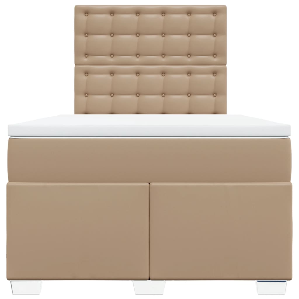 Cama com molas/colchão 120x200 cm couro artificial cappuccino