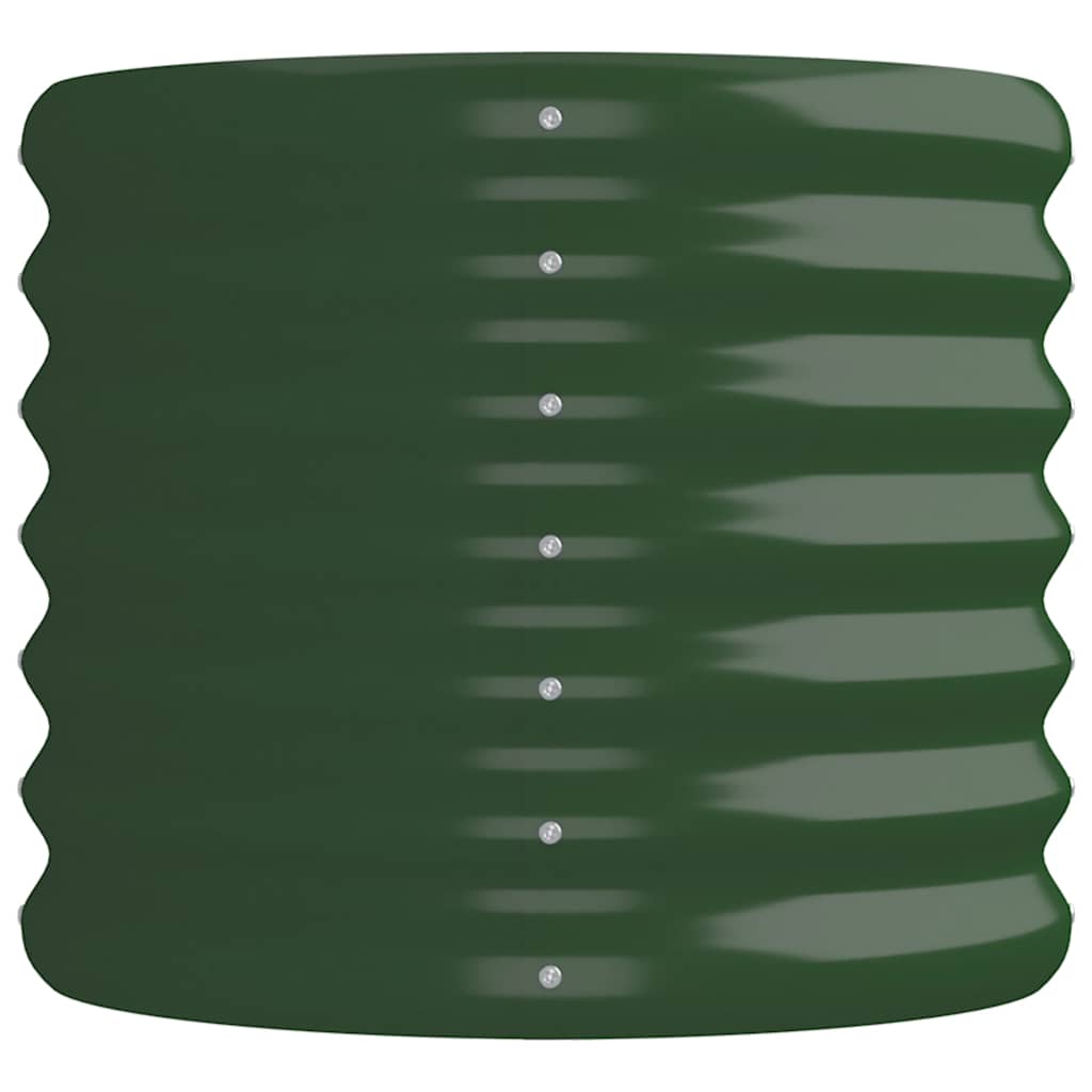 Canteiro elevado jardim 152x40x36 cm aço galvanizado verde