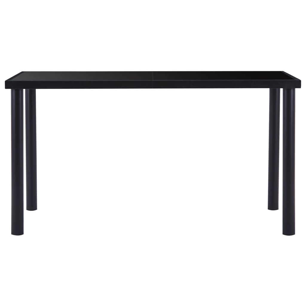 Mesa de jantar 140x70x75 cm vidro temperado preto