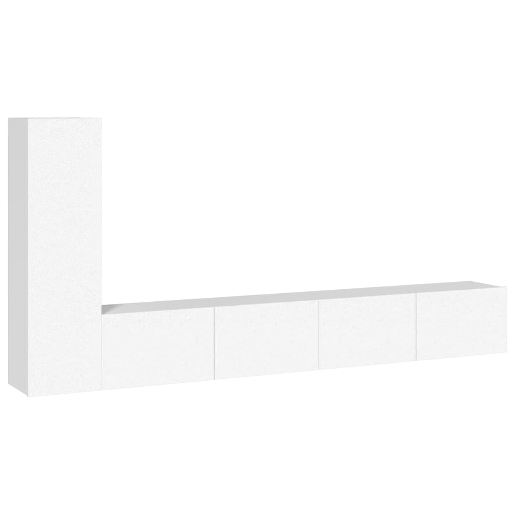 Conjunto móveis de TV 3 pcs madeira processada branco