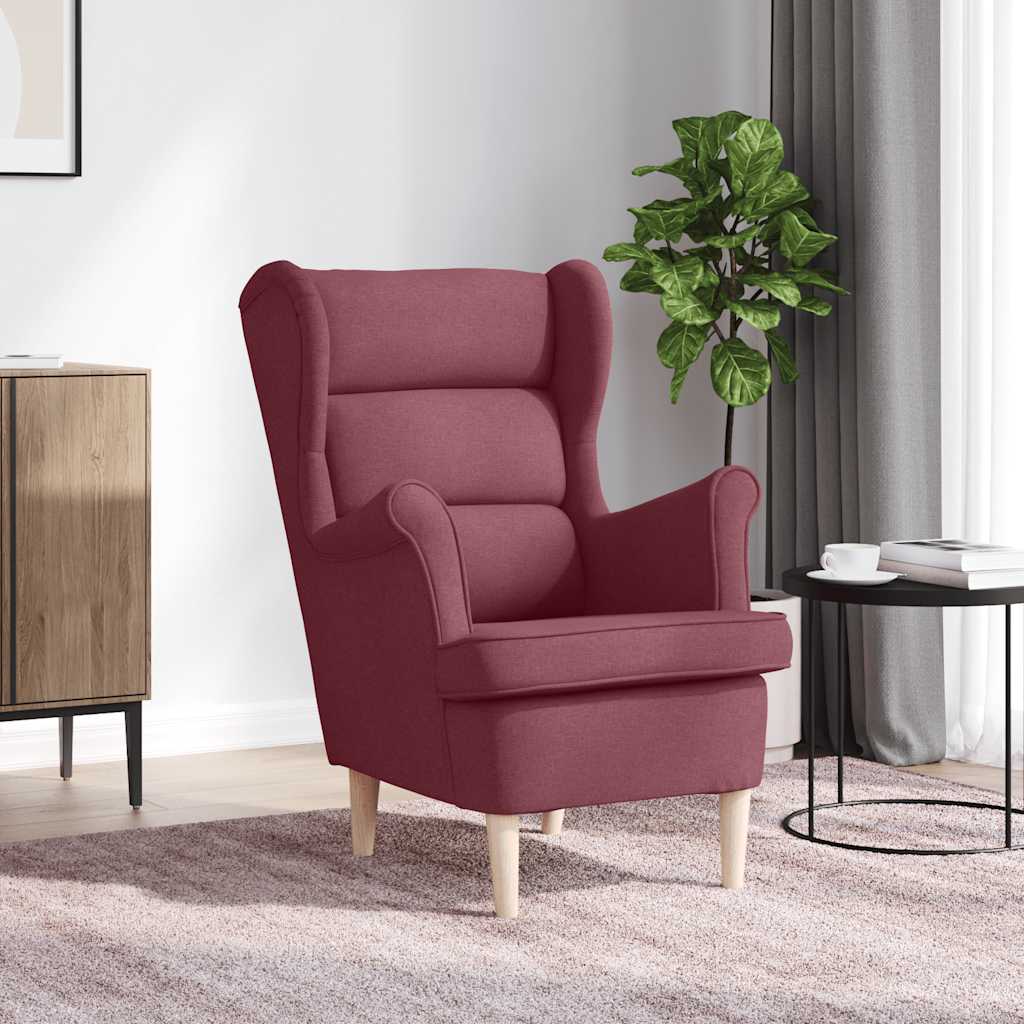 Cadeira com apoio de braços 74x84x100 cm tecido vermelho tinto