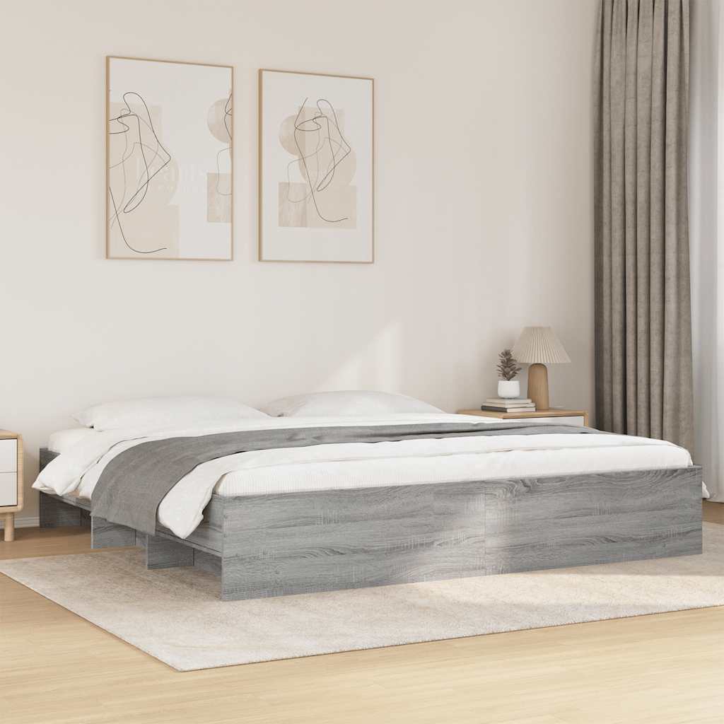 Estrutura de cama sem colchão 180x200 cm sonoma cinzento