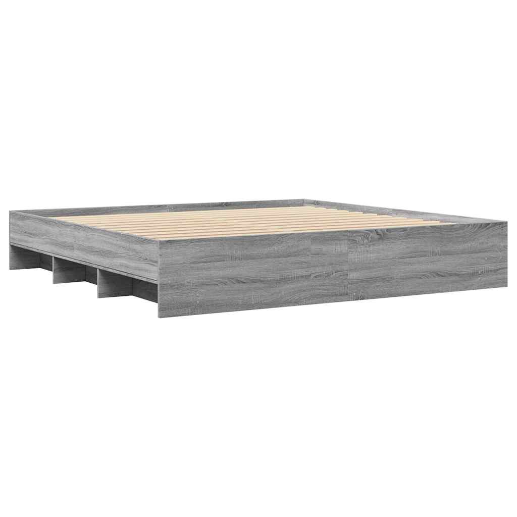 Estrutura de cama sem colchão 180x200 cm sonoma cinzento
