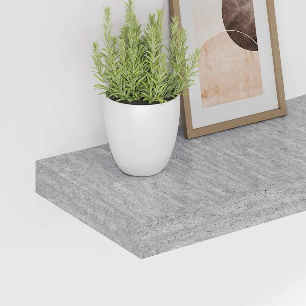 Prateleiras de parede 4 pcs 50x23,5x3,8 cm MDF cinzento-cimento