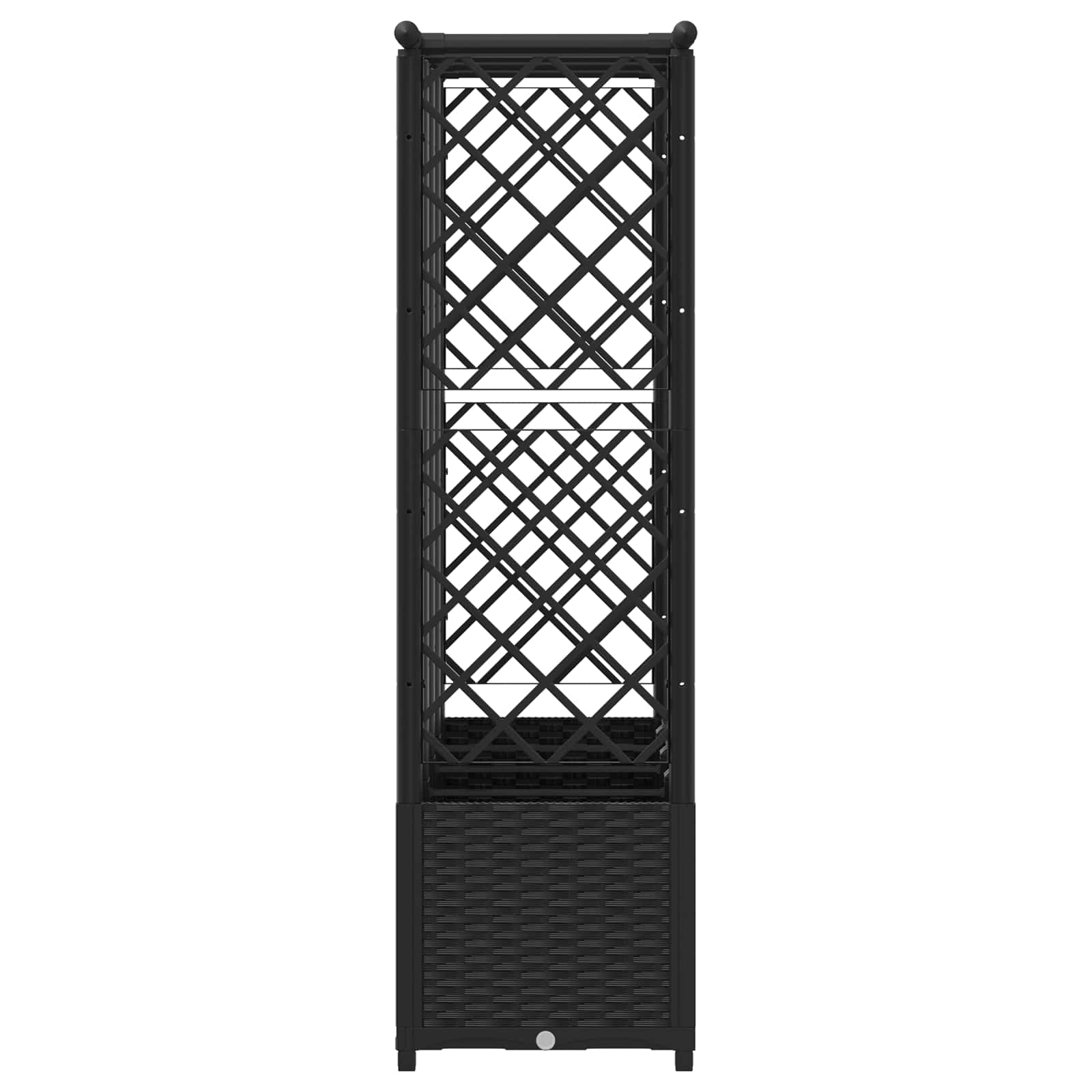 Cama elevada com treliça e telhado preto 202 x 40 x 136 cm PP