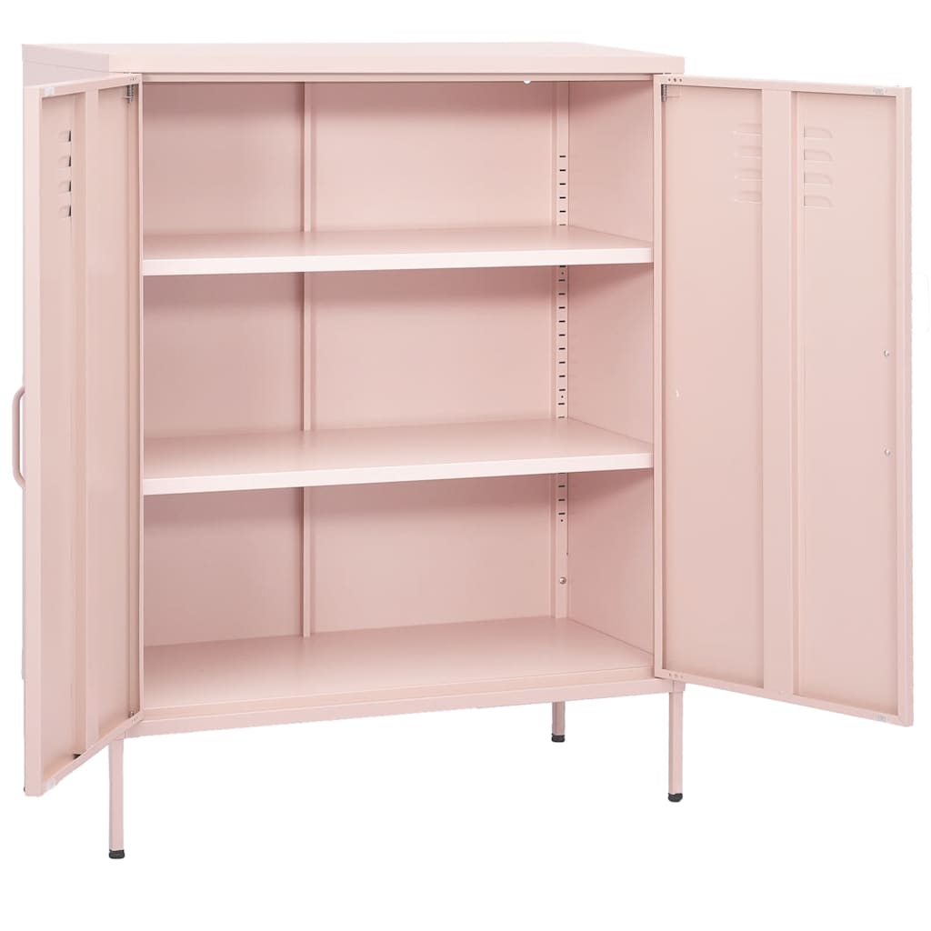 Armário de arrumação aço 80x35x101,5 cm rosa