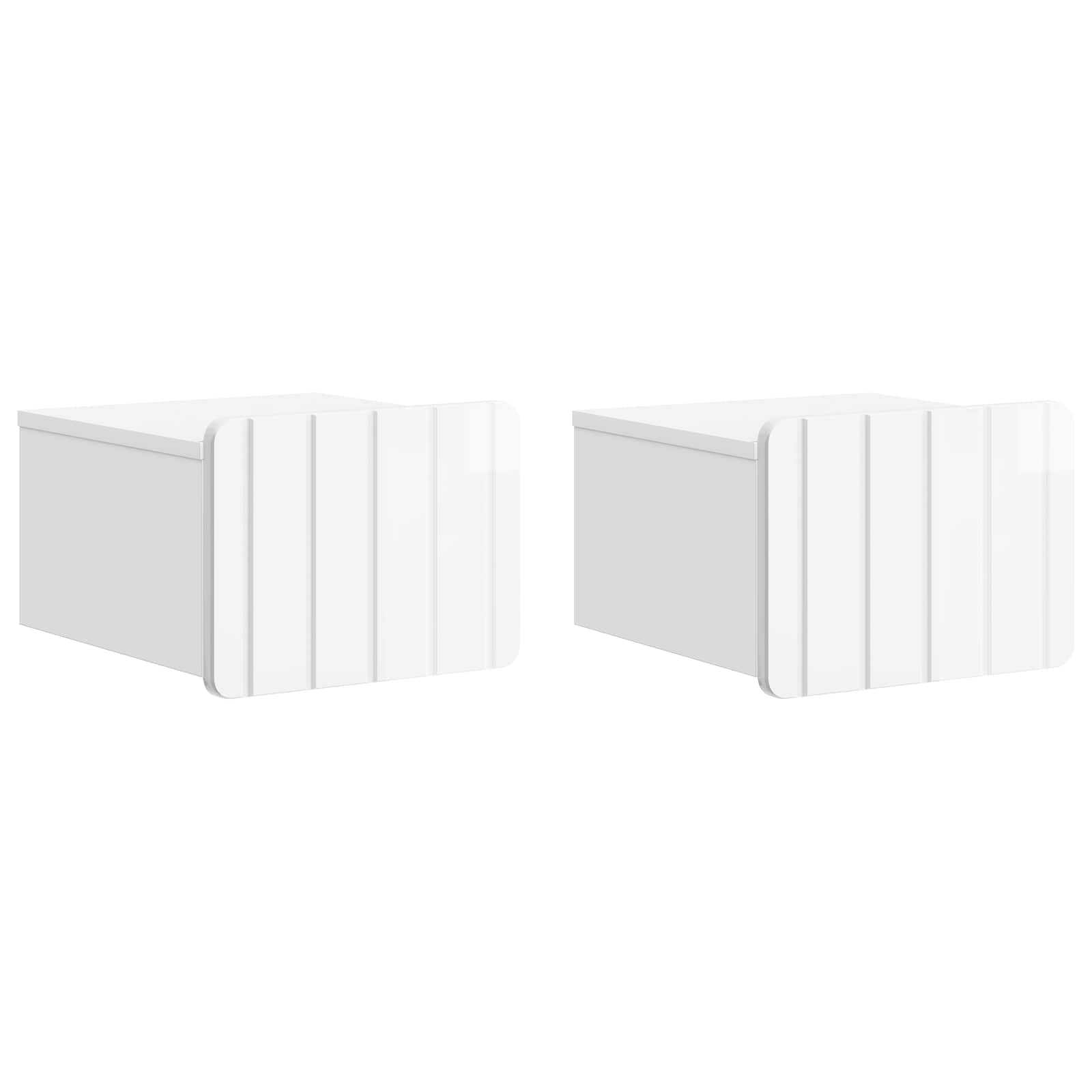 Gabinete de canto montado na parede 2 unid. branco brilhante