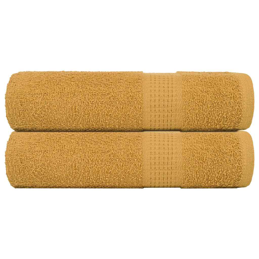 Toalhas de banho frogn 2 pcs 100x150 cm 360 g/m² ouro