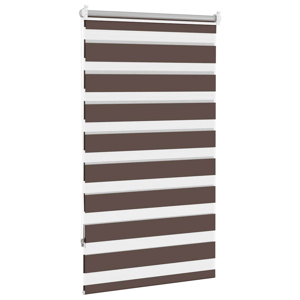 Cortina zebra 70,9x120 cm largura do tecido 66,7 cm café